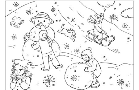 Раскраска. Зимние забавы