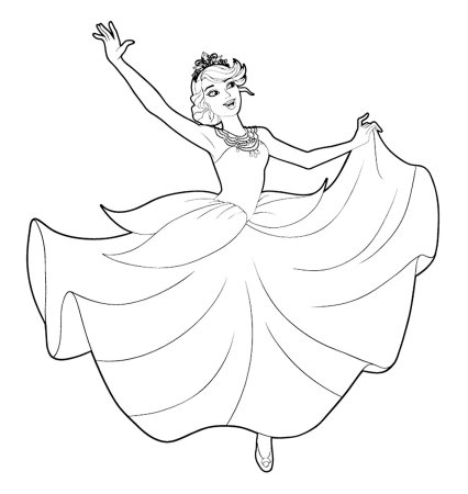 Раскраска балерина Лебединое озеро