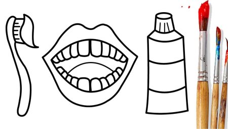 Раскраска зубная щетка