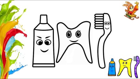 Зубная щетка раскраска для детей