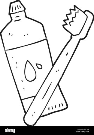 Раскраска зубная паста и щетка для детей