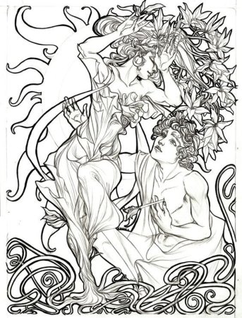 Раскраски для взрослых богиня