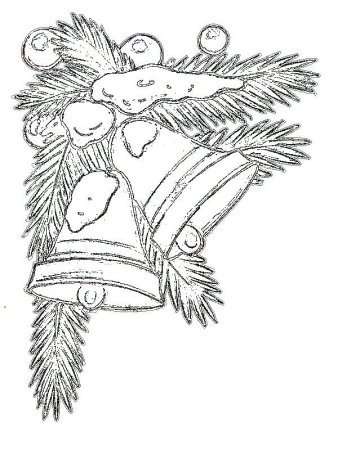Раскраска - Игрушка на ветке ёлки