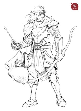 Раскраска лук и стрелы