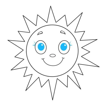 Солнце раскраска для детей