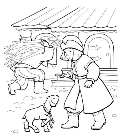 Раскраска по сказке сестрица алёнушка и братец Иванушка