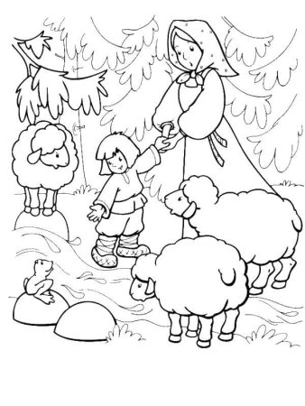 Сестрица Аленушка и братец Иванушка раскраска для детей