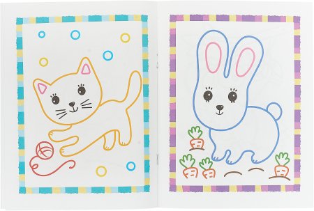 Раскраски для детей с цветным контуром