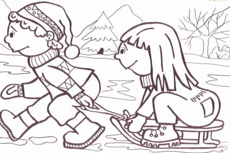 Безопасность на льду раскраска