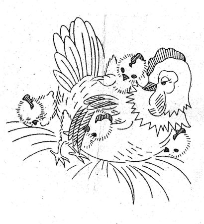 Курочка с цыплятами раскраска для малышей