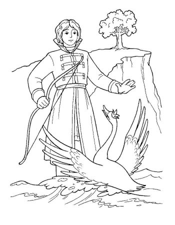 Царевна лебедь раскраска