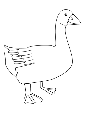 Гусь рисунок чб