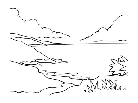 Озеро раскраска