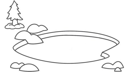 Раскраска Речной пейзаж