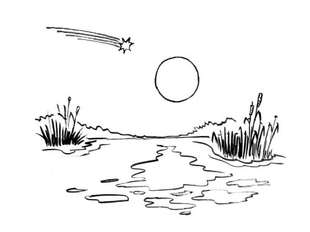 Озеро раскраска для детей