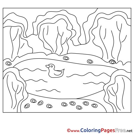 Озеро раскраска для детей