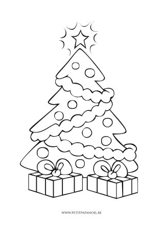 Елка с подарками раскраска