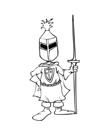 Средневековый рыцарь раскраска