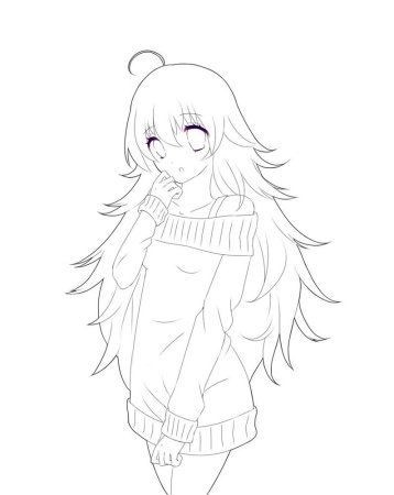 Картинки аниме девочек для срисовки