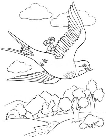 Раскрасить ласточку