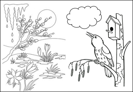 Раскраски для детей на тему Весна