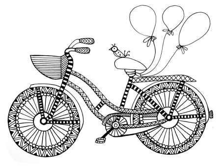 Раскраска горный велосипед