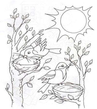 Раскраска Весна для малышей