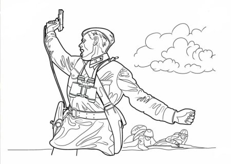 Рисунок о войне раскраска