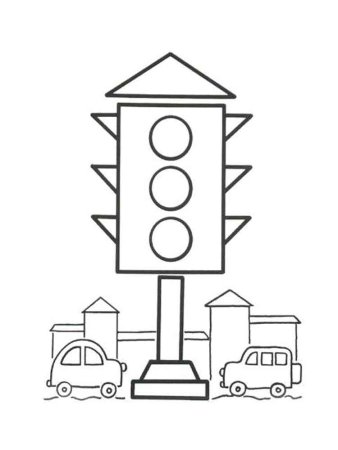 Светофор раскраска для детей 3-4 лет