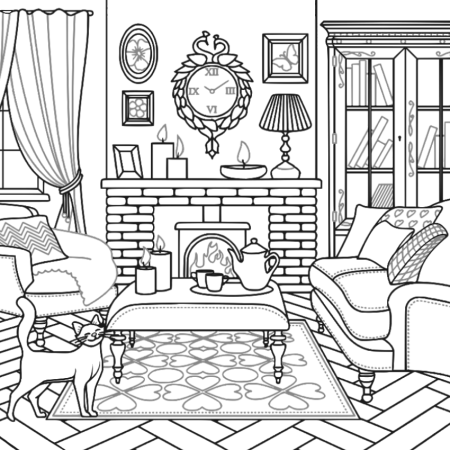 Детская комната раскраска