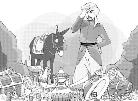 Раскраска к сказке Али баба и 40 разбойников