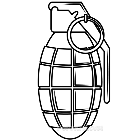 Раскраска граната Боевая