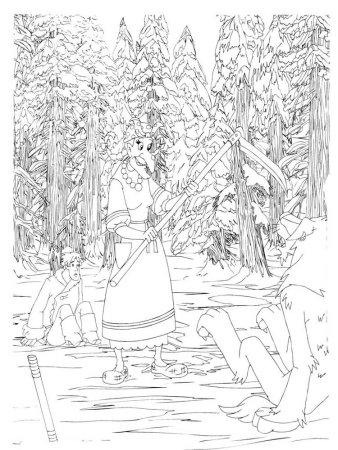 Иван Царевич и серый волк раскраска