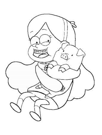 Раскраска Гравити Фолз Пухля и Мэйбл