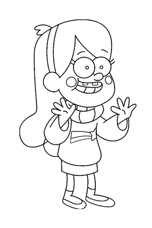 Раскраска Мейбл из Гравити Фолз
