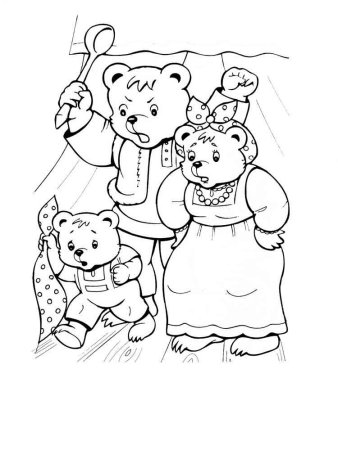 Раскраска. Три медведя