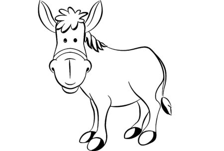 Ослик раскраска