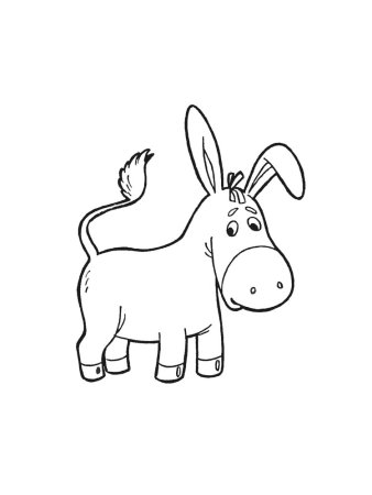 Ослик раскраска