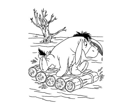 Ослик раскраска