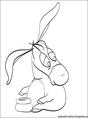 Осел раскраска