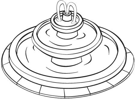 Фонтан раскраска для детей