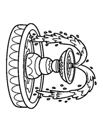 Фонтан раскраска для малышей