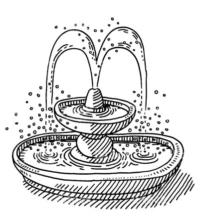 Фонтан раскраска для детей