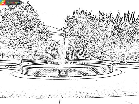 Фонтан карандашом