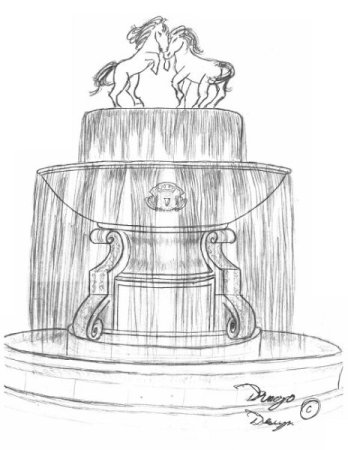 Зарисовка фонтана