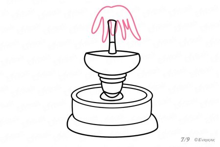 Фонтан трафарет