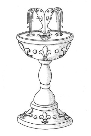 Фонтан трафарет