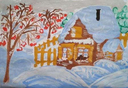 Поёт зима аукает Есенин рисунок