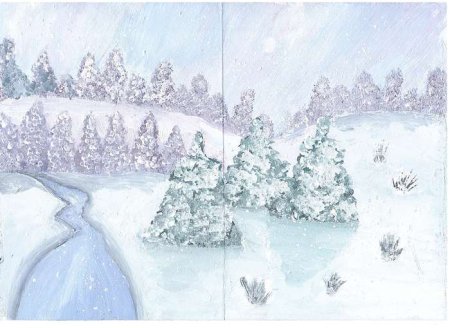 Рисунок зима аукает