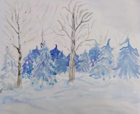 Рисунок зима аукает